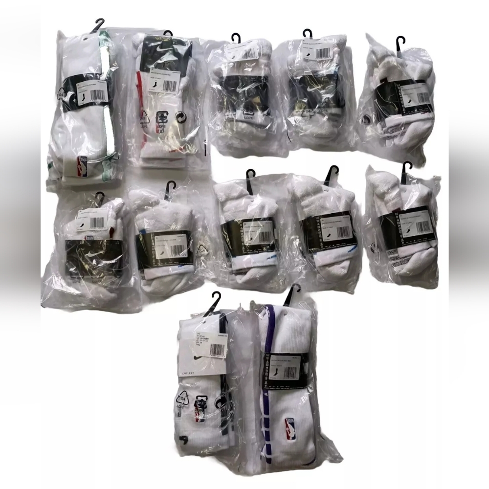 New! Lot of 12 Nike NBA Socks Various Mixed Styles & Colors- Size L-XL